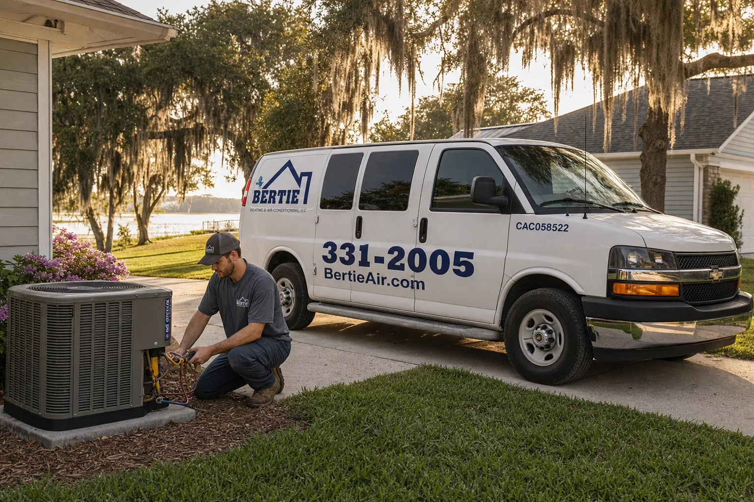 A Hawthorne, Florida neighborhood served by Bertie Air