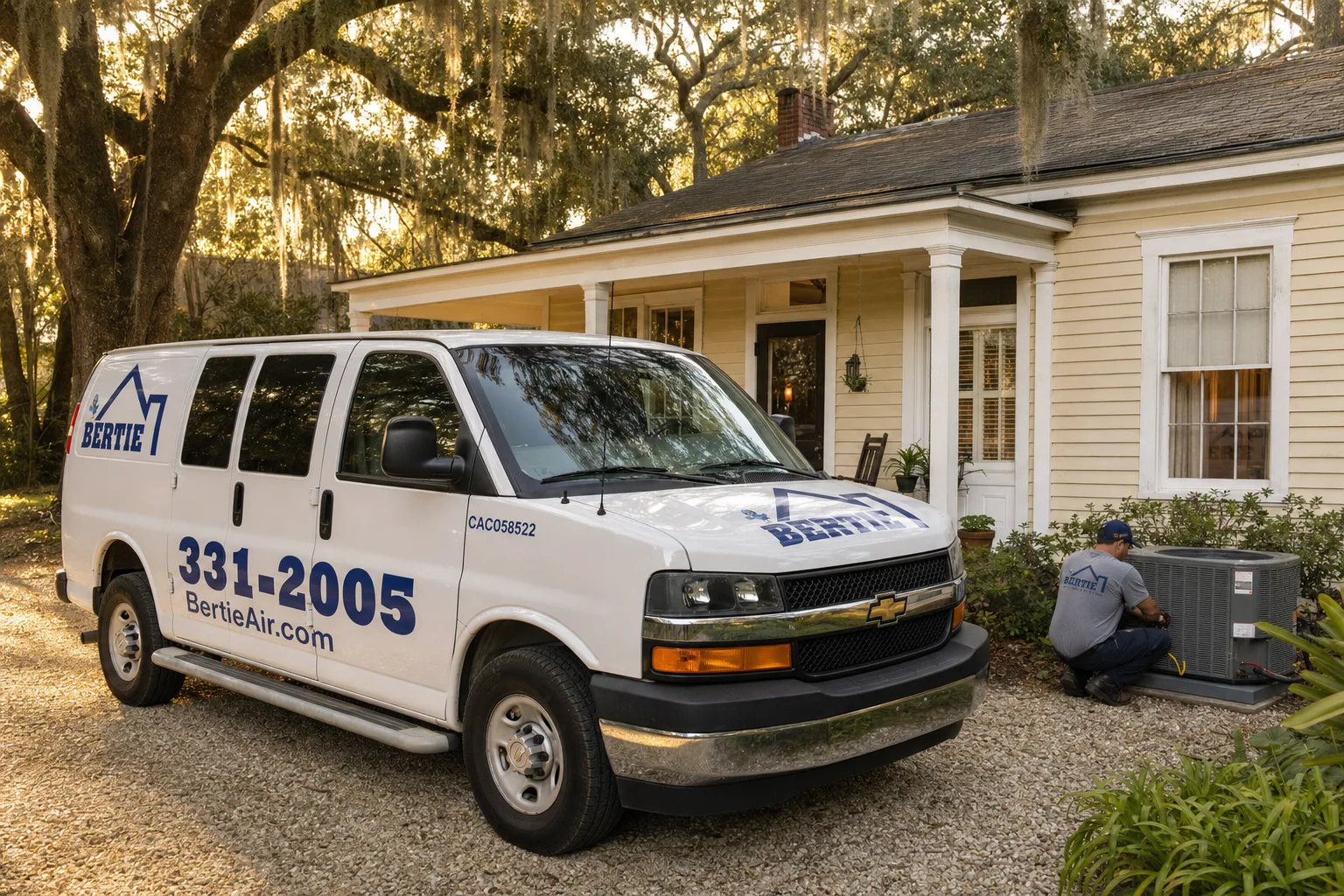 A Micanopy, Florida neighborhood served by Bertie Air